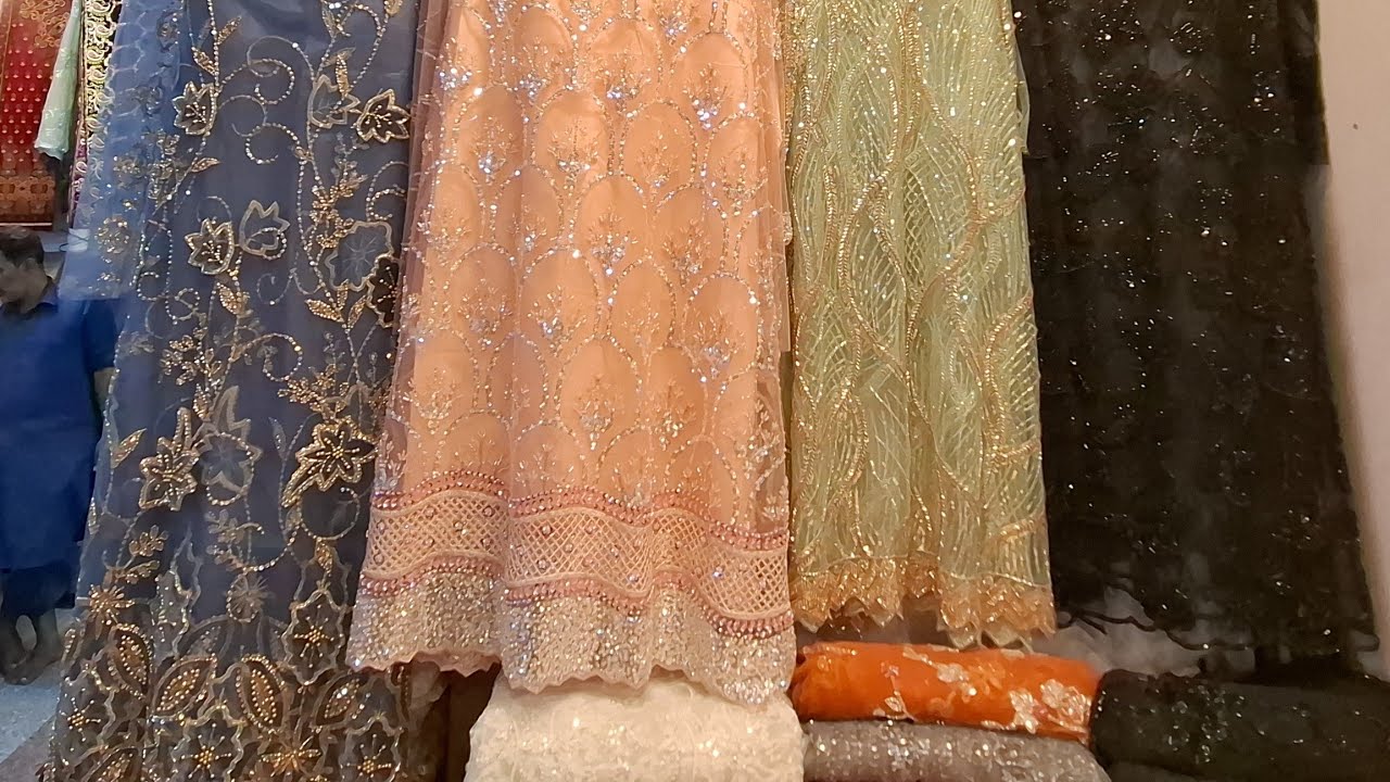 Cutdana Work Embroidery Net ||whatsap03021040840 || Turkish & Dubai style Cutdana work Fabric | Sale