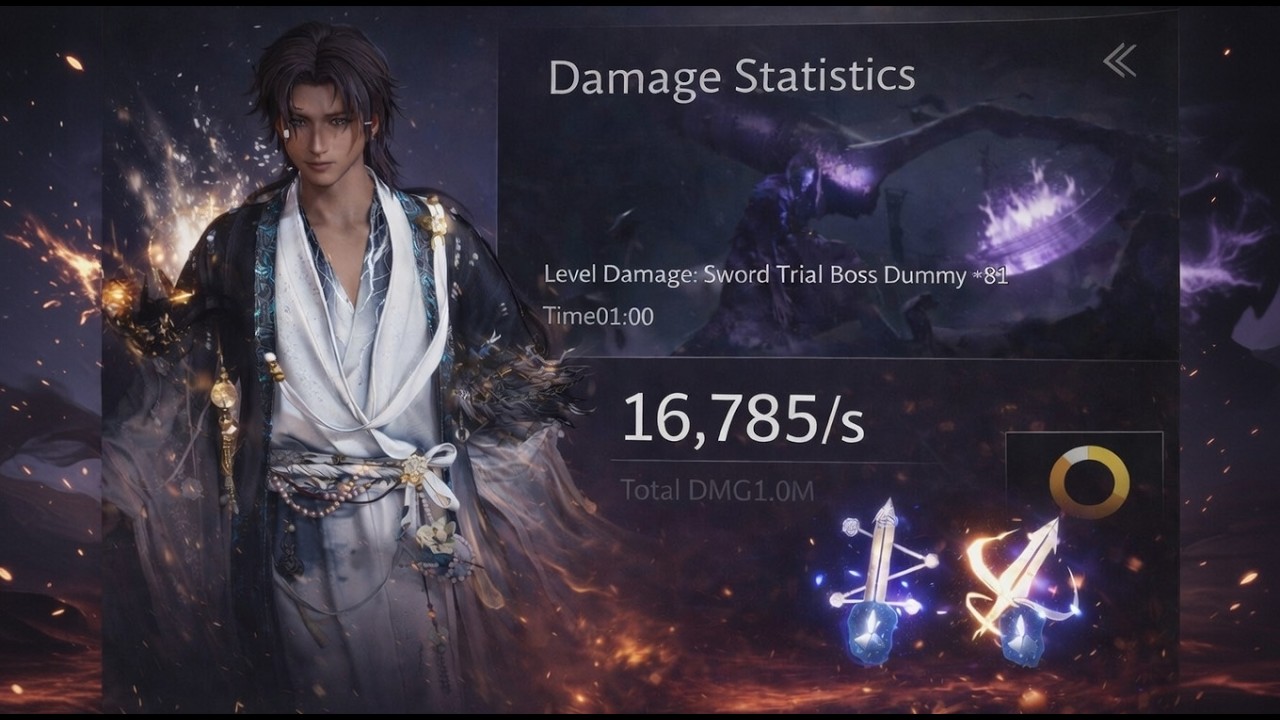 Where Winds Meet 1.3 T6 Sword Horizon Strategic Sword Heavenquaker Spear 1 Minute DPS Parse Rotation