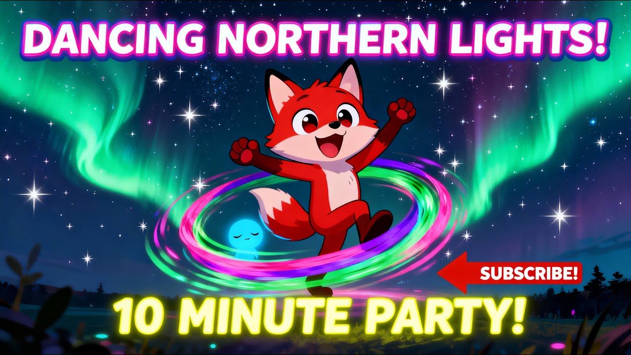 Finn and the Dancing Northern Lights! 🌌🦊 Sky Dance Party | 10-Minute Bedtime Adventure