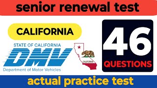 California DMV written test 2024 |46 REAL TEST QUESTIONS SET #1 | senior renewal / fresher DMV test