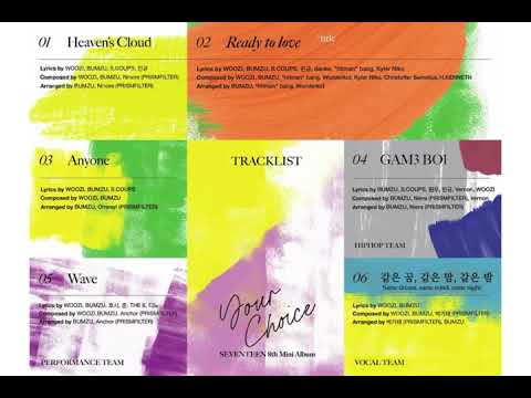 Seventeen Unveils A Colorful Tracklist For Their 8th Mini Album Your Choice Youtube Seventeen Unveils A Colorful Tracklist For Their 8th Mini Album Your Choice Youtube