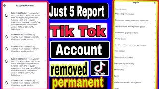 How to report tiktok account || tik tok account remove kaise karen 2021