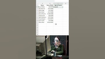 Quickly calculate age in excel