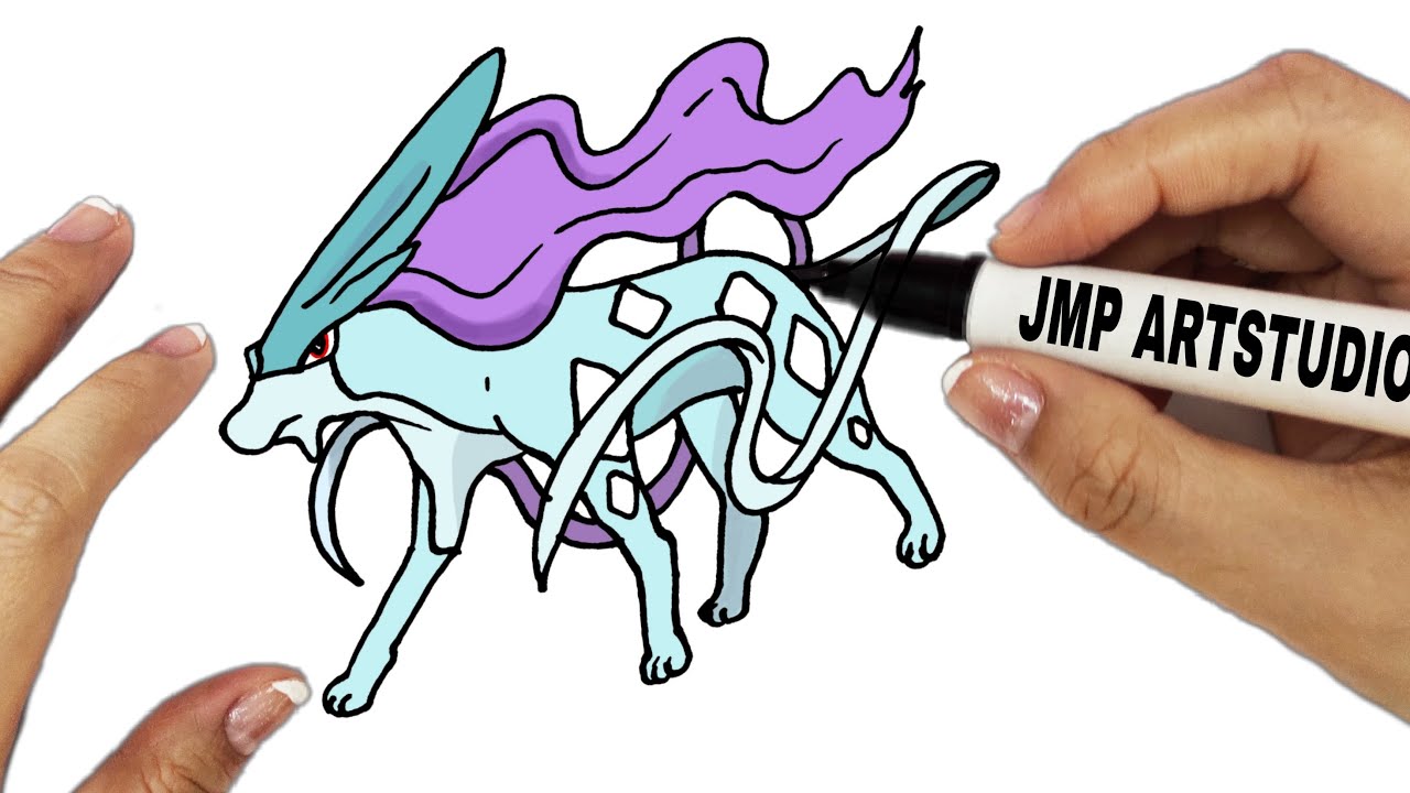 COMO DESENHAR O POKÉMON SUICUNE  HOW TO DRAW POKÉMON SUICUNE 