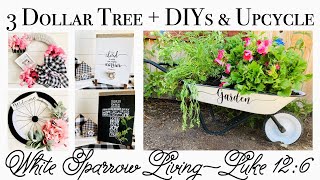 DOLLAR TREE DIY X 3 | NO CUTTING MACHINE FARMHOUSE HOME DECOR | VINTAGE BIKE CRUSH | GARDEN UPCYCLE