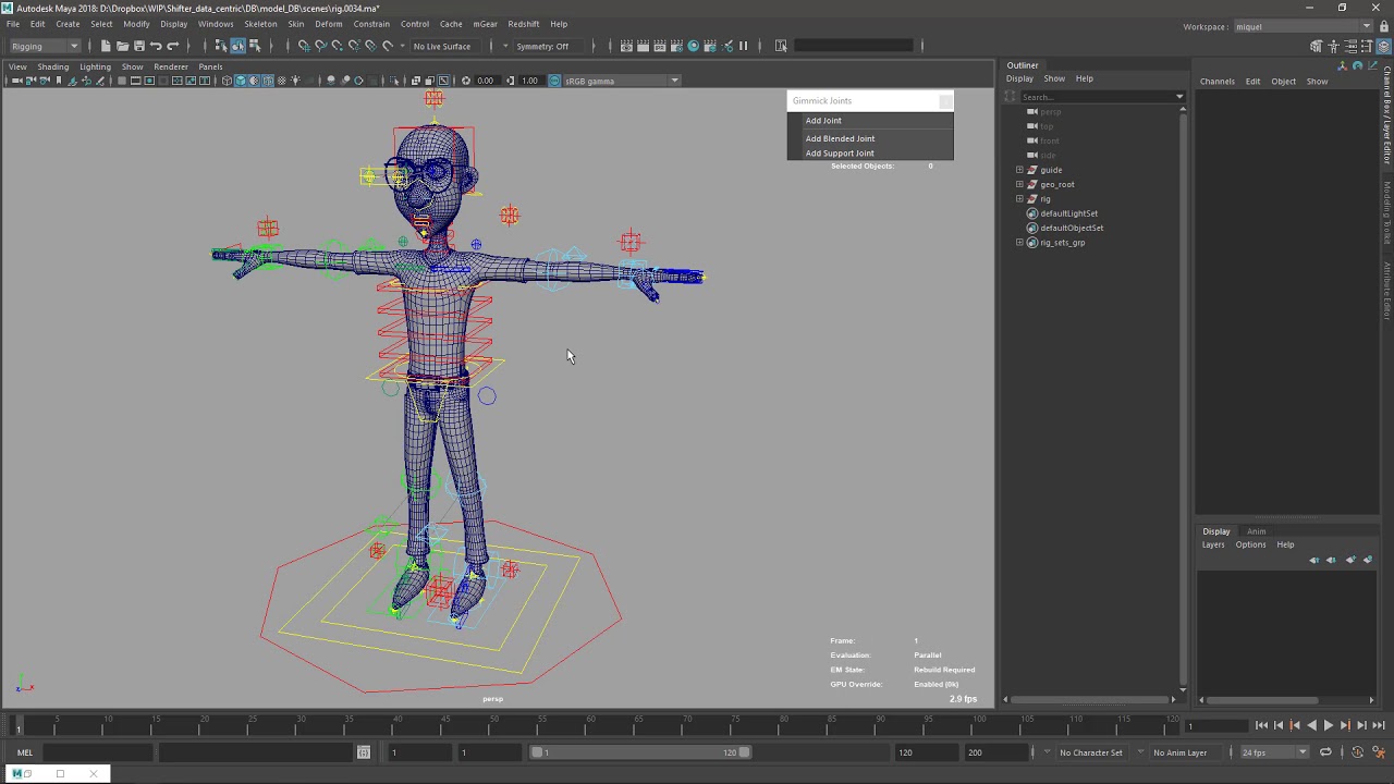 Data Centric Rigging 014: Gimmick joints custom step & first rebuild