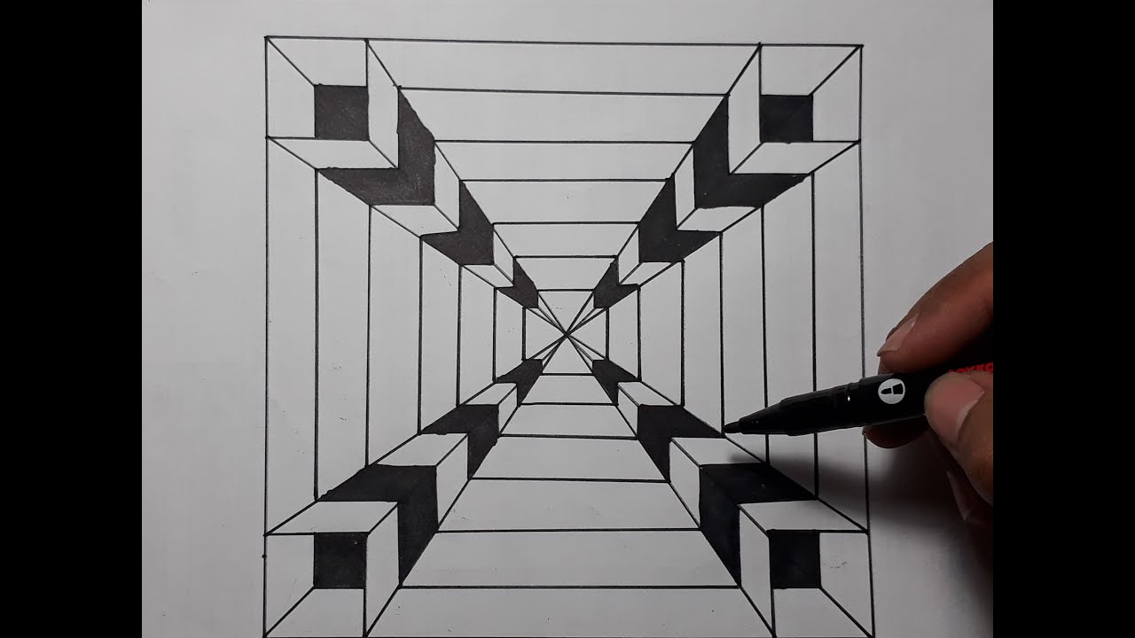 How to draw 3D  Cara gambar  3D  cepat dan mudah  untuk  