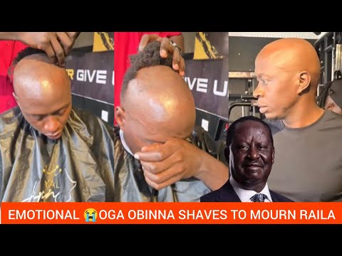 OBINNA IN TEARS AS HE SHAVE HIS HEAD TO MOURN LATE RAILA ODINGA