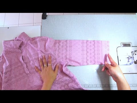 วิธีตัดความยาวแขนเสื้อลูกไม้ /How to cut the sleeve length of a lace shirt