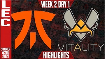 FNC vs VIT Highlights | LEC Summer 2021 W2D1 | Fnatic vs Team Vitality