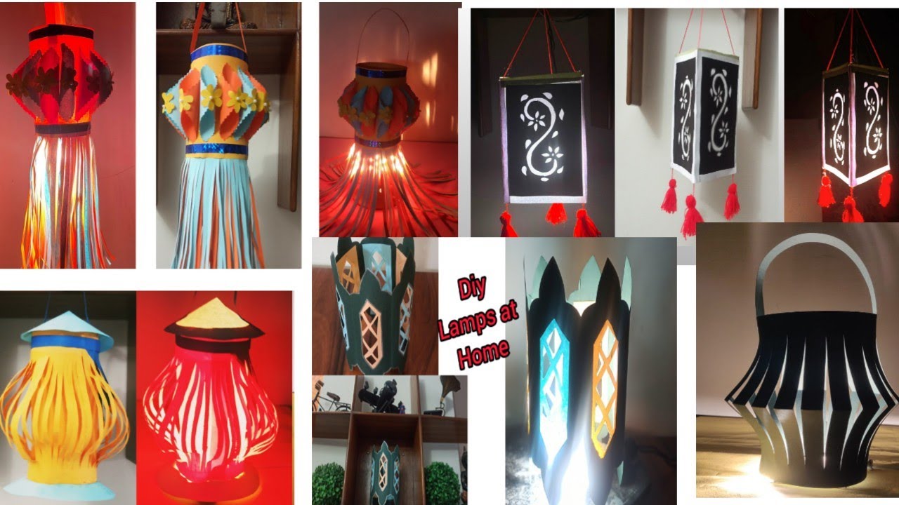 5 DIY easy paper lanter/ lamp making ideas for diwali decoration ...