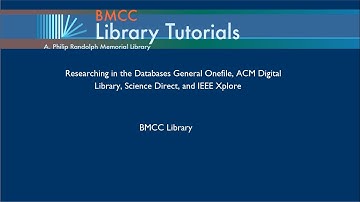 Researching in the Databases General Onefile, ACM Digital Library, Science Direct, and IEEE Xplore