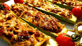 stuffed zucchini boats! i have never eaten such a delicious zucchini! Healthy and easy!
