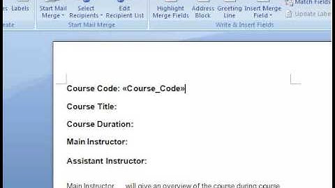 Create Document Template With Word Mail Merge Part 3 - Data Field Insertion