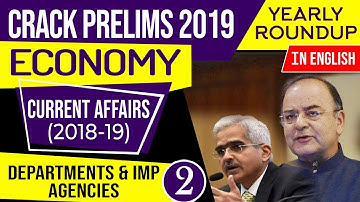 UPSC CSE Prelims 2019 Indian Economy Current Affairs 2018-19 yearly roundup, Set 9 in English