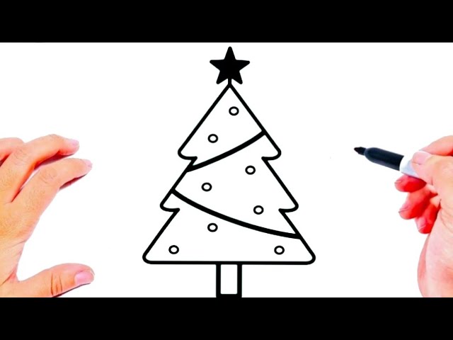 Como Desenhar E Pintar Desenhos De árvore De Natal. Desenho Fácil Para  Aprender a Jogar Educação Crianças De Arte Ilustração Stock - Ilustração de  escola, desenhado: 261346936