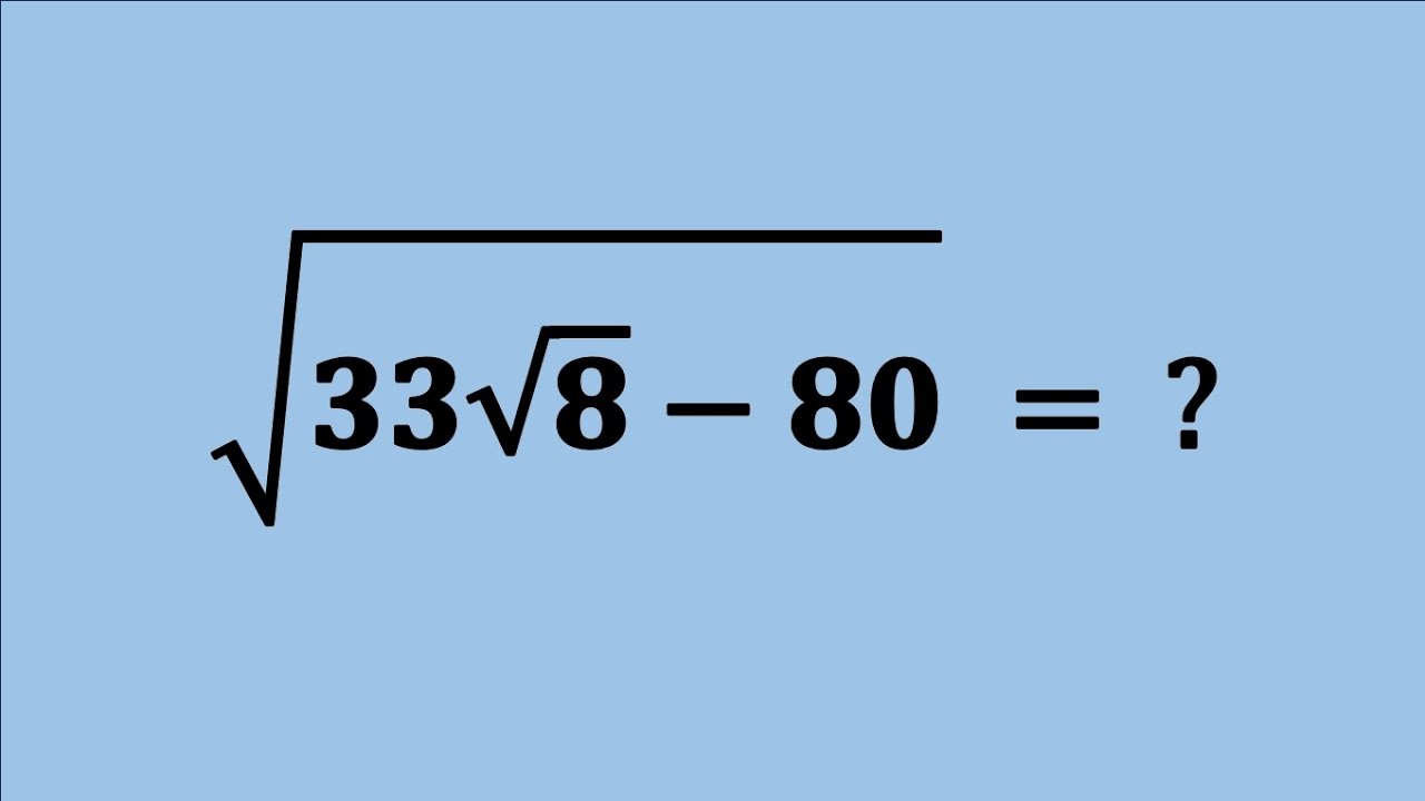Nice Square Root Simplification Math Problem | Algebra Problems | √√33√ ...