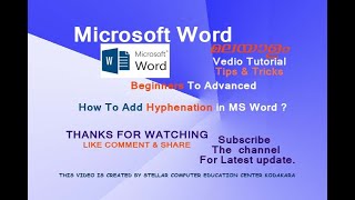 Hyphenation in MS Word | Automatic and Manual | Malayalam Video.