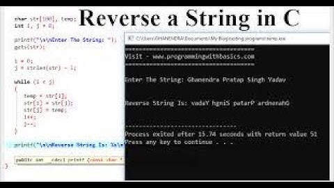 Program to reverse a string in C | How to reverse a string | Must Watch | English