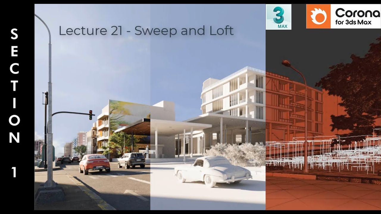 3ds Max 2023 Sweep & Loft Modeling Tutorial | Create Complex Shapes ...