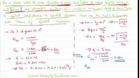 Photo Electric Effect Problem Finding Radius of Photo Electron in Magnetic Field for JEE and NEET