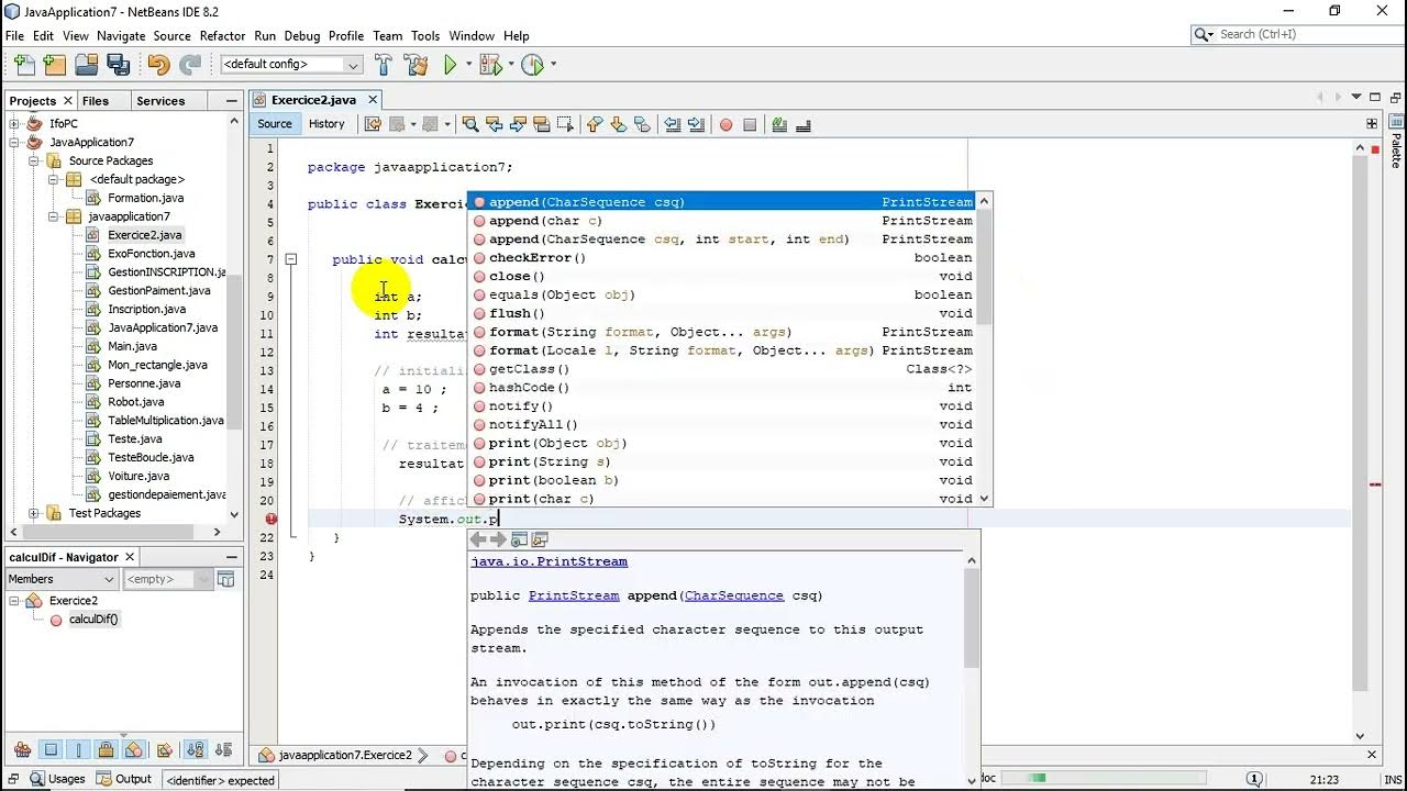 CALCUL DE LA DIFFERENCE DEUX NOMBRE EN JAVA - YouTube