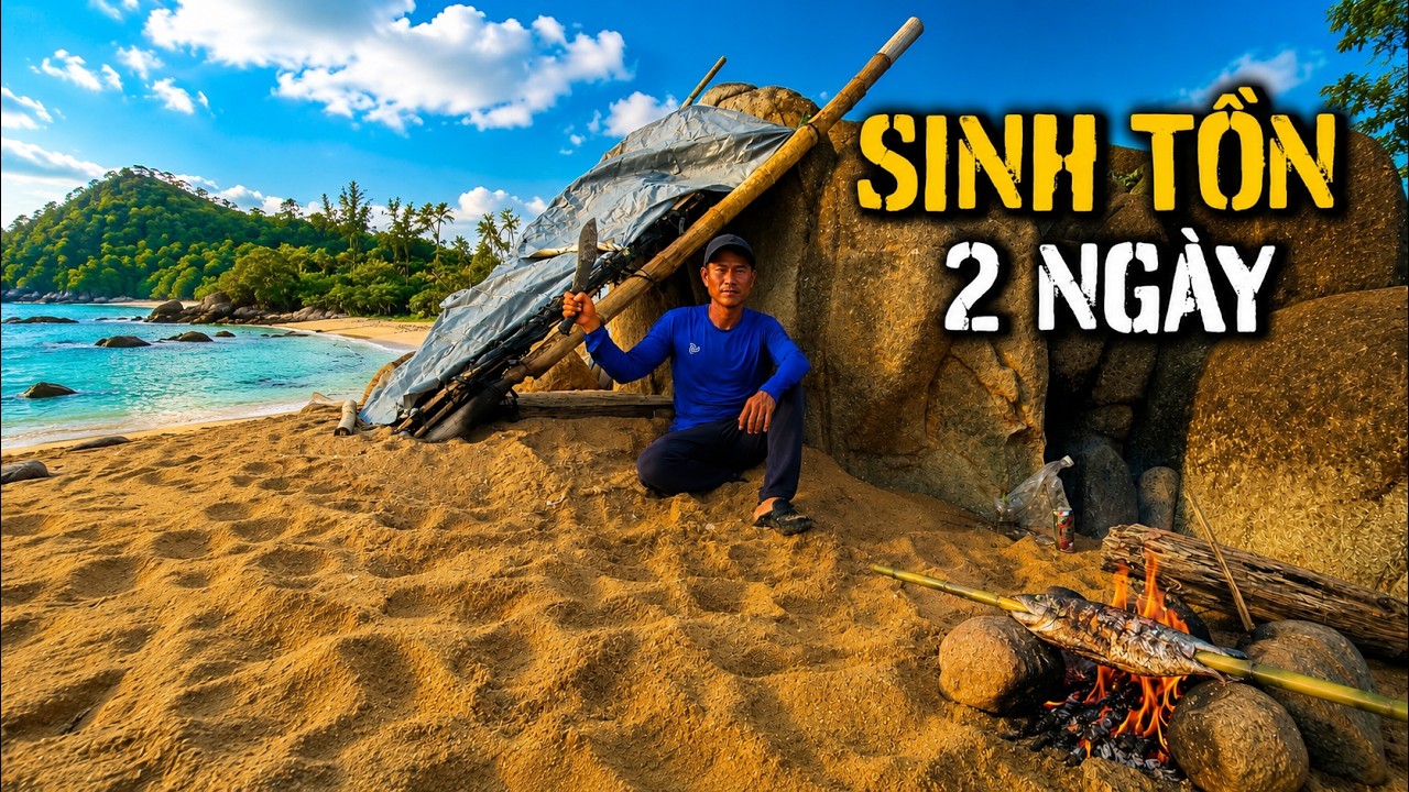 2 Days 1 Night Survival Challenge at Sea with Only 1 Knife / Survival Skills / nhatkysinhtontv