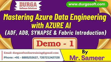 Mastering Azure Data Engineering tutorials || Demo - 1 || by Mr. Sameer On 15-09-2025 @8AM (IST)