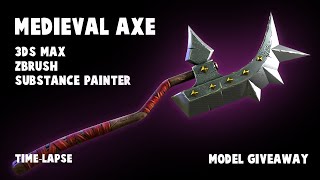 Game ready Stylized Axe Modeling Timelapse   Model Giveaway