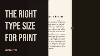 What font size to use for a printed book | Deckle