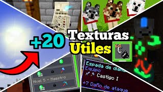 Top +20 Texturas ÚTILES para Minecraft PE 1.20.x // Texture Packs Para MINECRAFT BEDROCK