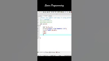 Swap Two Numbers using Pointer in C Language #shorts