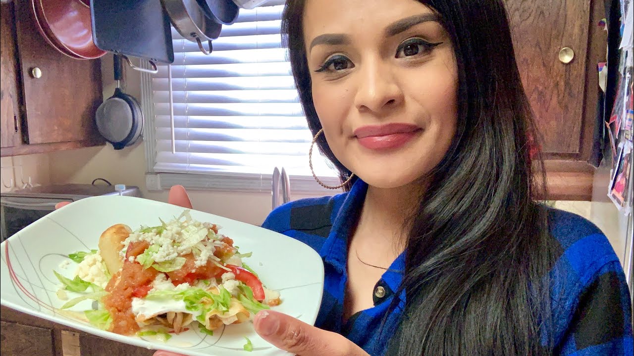 Recipe for crispy chicken tacos (tacos dorados se pollo) - YouTube