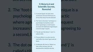 5 Historical and Scientific Secrets, Revealed  In ancient Egypt, serva...