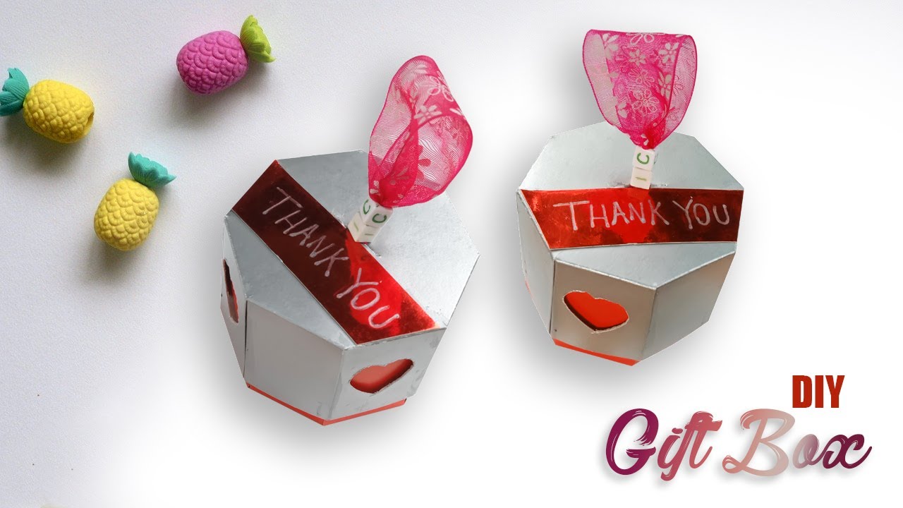 how to make paper gift box for birthday easy at home / DIY tutorial ...