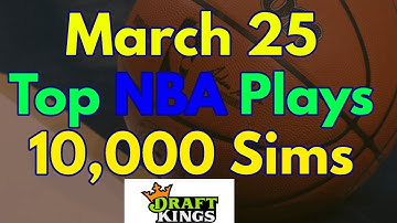 March 25 Top NBA Basketball DFS Plays based on 10,000 Simulations in Excel
