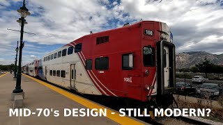 UTA FrontRunner Ogden to Salt Lake City, in the Bombardier Bi-level Commuter Car