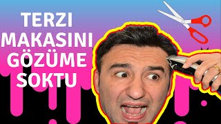 Terzi̇ Makasiyla Saçimi Kesti̇ler ..
