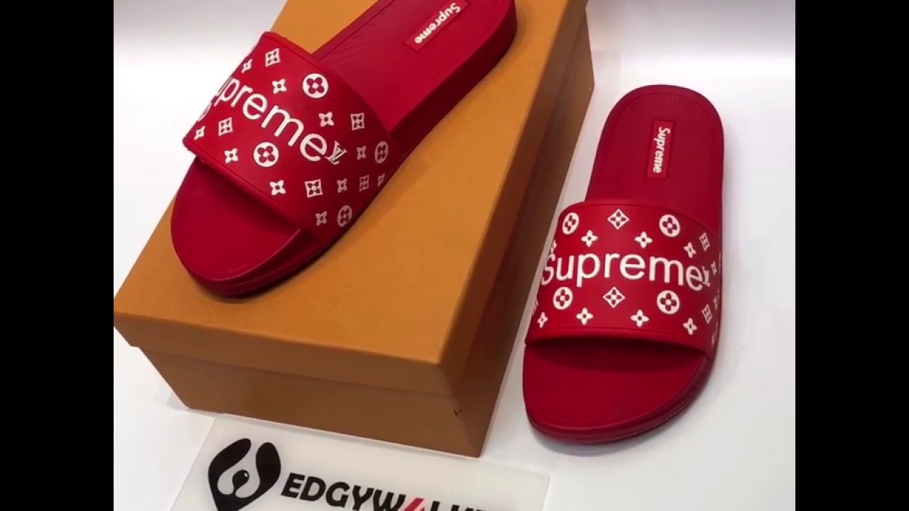 lv supreme sandals