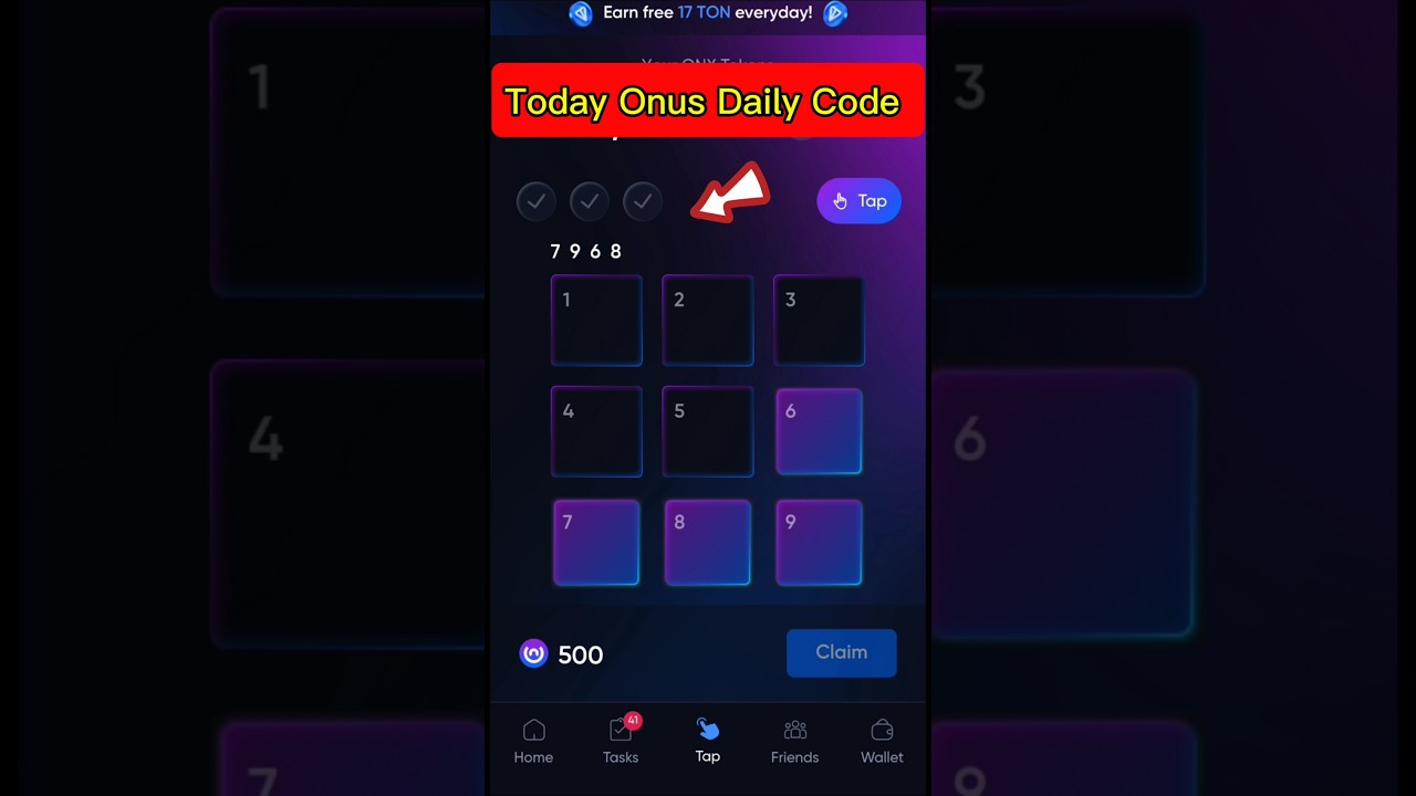 Onus Daily Code Today Onus Tap Tap Code 2 October 