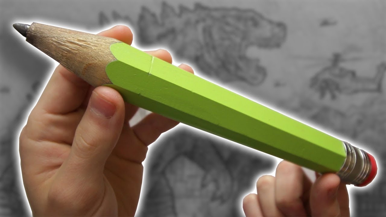 drawing Godzilla but it’s with a giant pencil