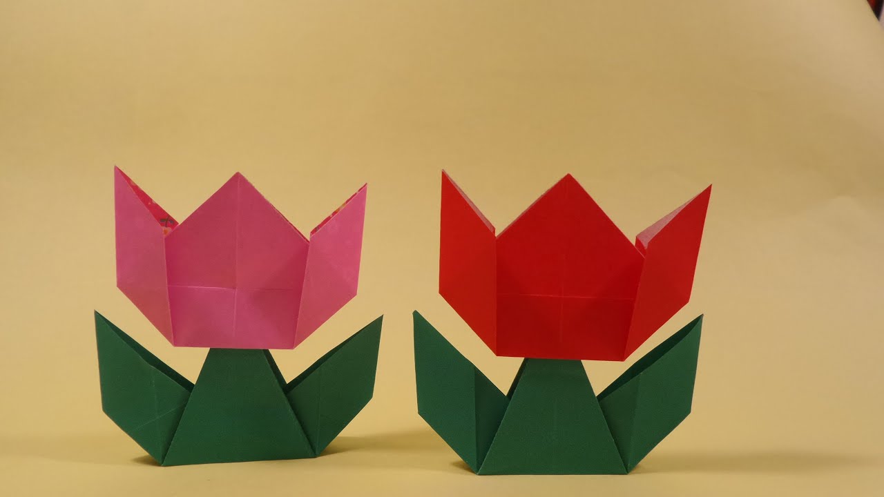 튤립 색종이 접기 Origami Confetti Tulip YouTube