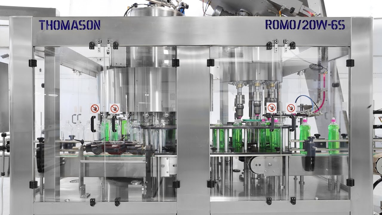 Rotary Net-Weight Filling//Capping and Rotary Labeling machine for Washing-up liquid in PET bottles