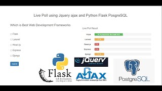 Live Poll using Jquery ajax and Python Flask PosgreSQL
