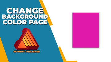How to change the background Color of a page in Affinity publisher