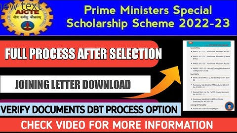 Pmsss Process After Selection How To verify Documents How To Download Joining Letter DBT Process ?