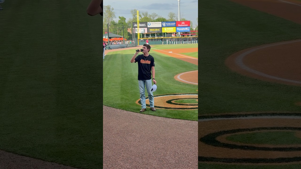 AJ Robinson-14 years old singing the National Anthem. 