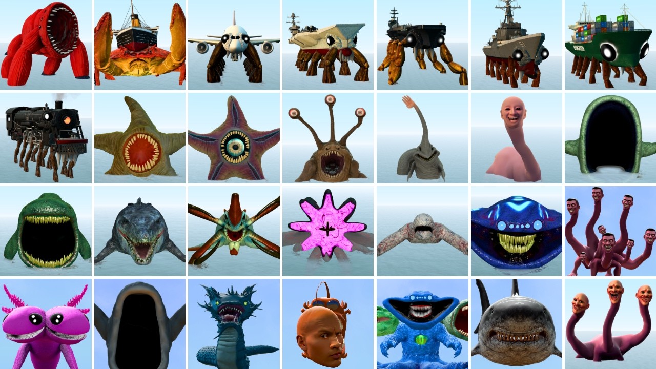 Who Is The Strongest Between All New Sea Monster Creatures In Garry's ...