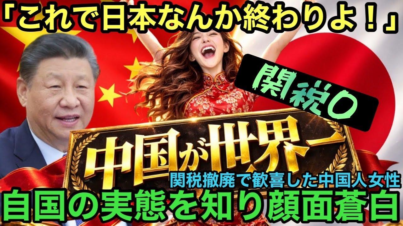  【海外の反応】「関税がなくなれば中国が世界一だ！」歓喜した中国人女性が自国経済の本当の数字を見た瞬間→顔面蒼白になった理由