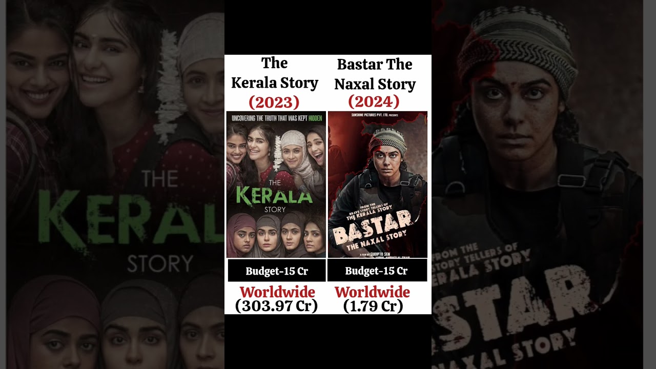 the kerala story vs bastar the naxal story movie comparison box office collection 